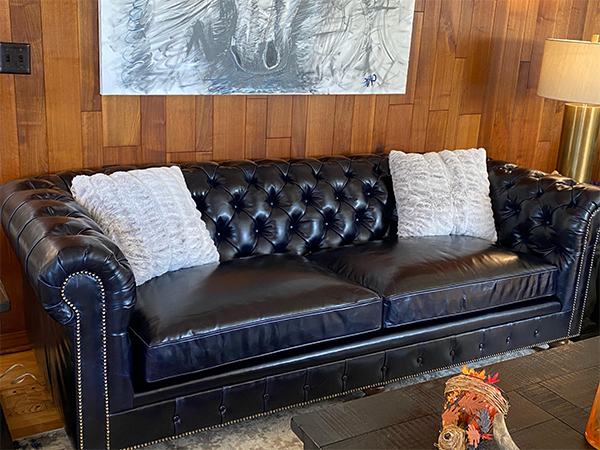 89 inch Kingsbridge Sofa - Brompton Black & Blue