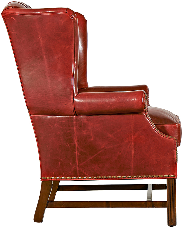 Tufted Back Chippendale Wing Chair